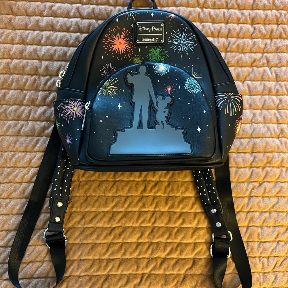 Loungefly Disney 100 Parks Partners Statue Parks Light-up Black Backpack
